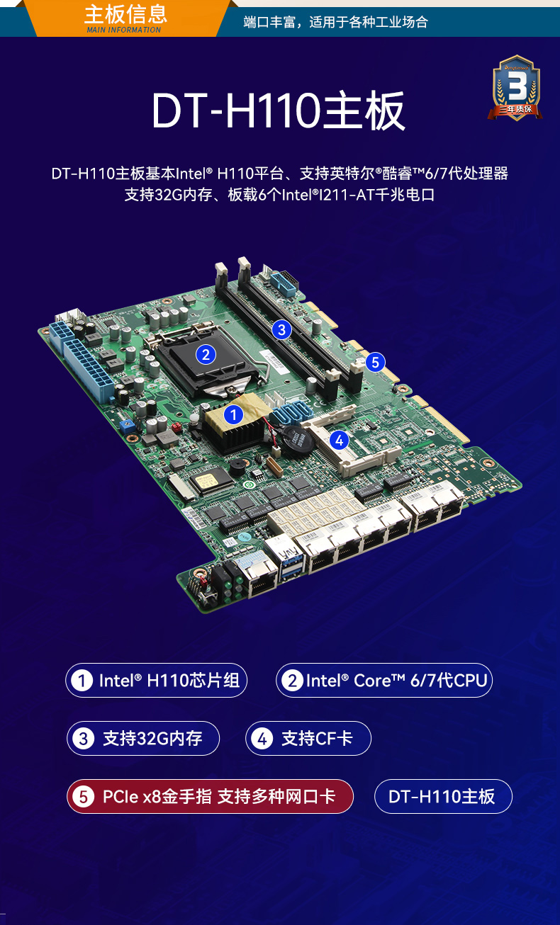 1U多網口工控機主機,網絡安全工業電腦,DTG-U1713-XH310