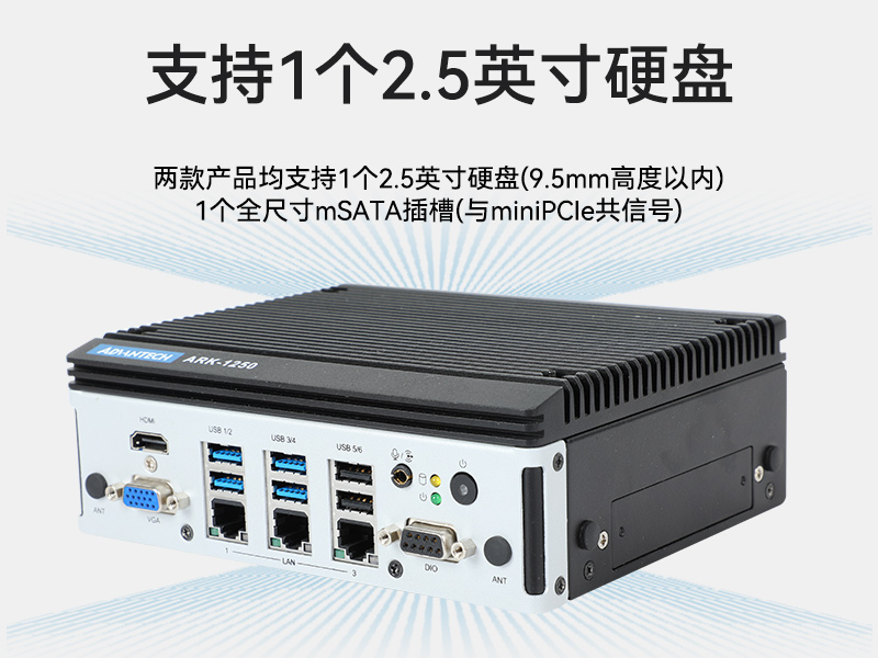 研華嵌入式工控機,酷睿11代I5工業電腦主機,ARK-1250L