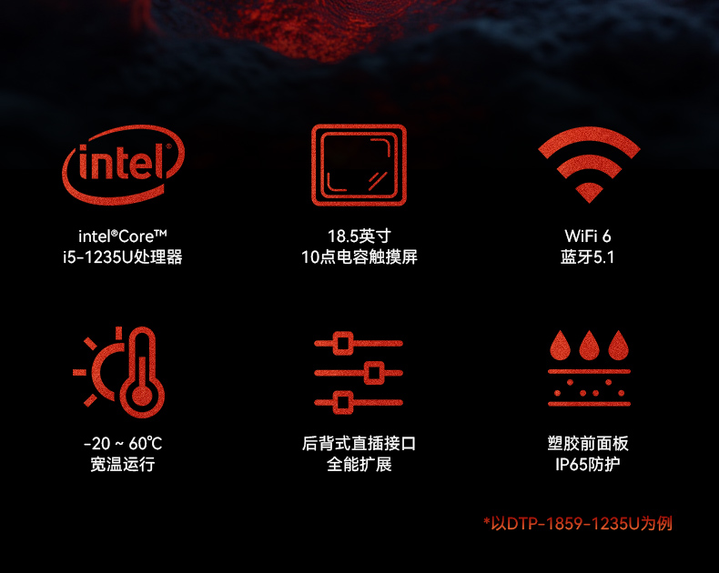 18.5寸工控一體機,IP65防護工業平板電腦廠家,DTP-1859-1235U.jpg
