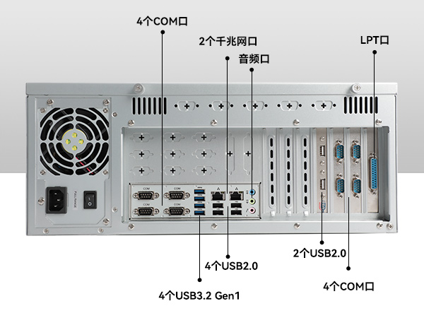 國產(chǎn)化海光工控機(jī),11個(gè)USB口+8個(gè)串口,工業(yè)電腦廠家,DT-610X-U3350MA