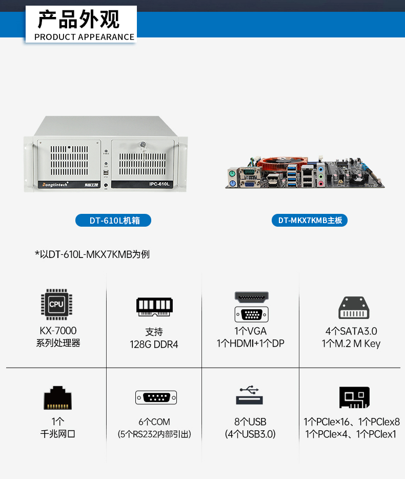 東田4U國產化工控機,兆芯KX-7000系列CPU,原生支持麒麟/UOS系統,DT-610L-MKX7KMB.jpg