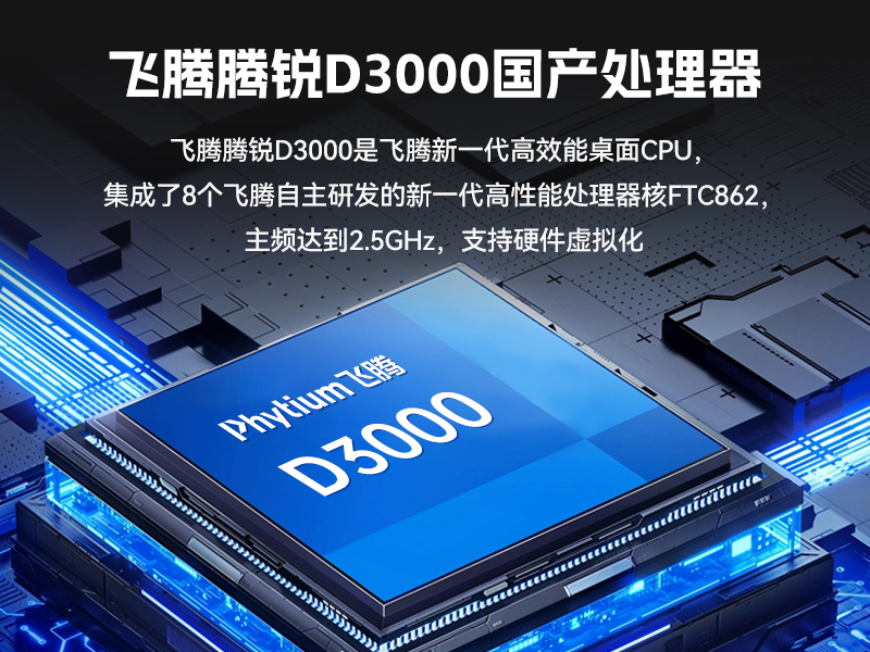 國產2U工控機,飛騰騰銳D3000處理器主機,工控機廠家,DT-61025-TD3KMB