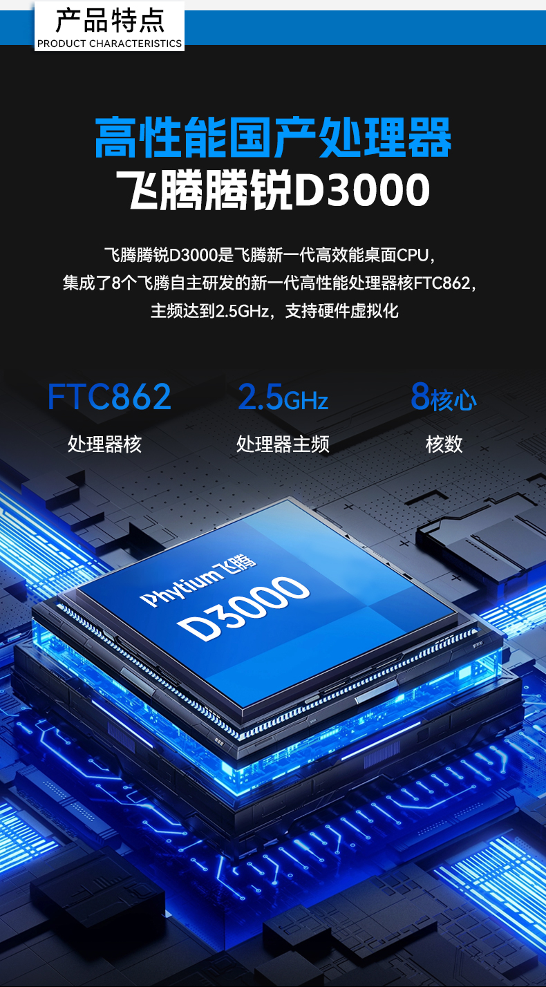 國產化4U工控機,飛騰騰銳D3000主機,兼容麒麟V10,DT-610L-TD3KMB.jpg