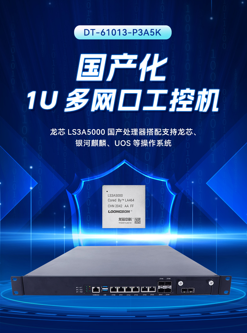 國產化多網口工控機,龍芯LS3A5000安全主機,DT-61013-P3A5K.jpg