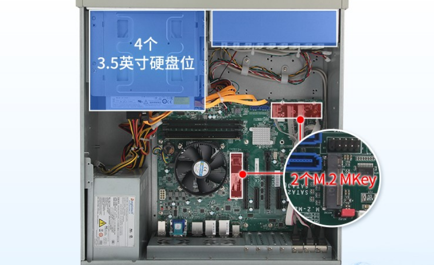 該工控機(jī)端口豐富，擴(kuò)展性強(qiáng)，可外接多種設(shè)備，滿(mǎn)足客戶(hù)多種需求。
